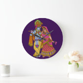Radha Krishna Wall Clock Große Wanduhr (Zuhause)