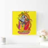 Radha Krishna Wall Clock Quadratische Wanduhr (Zuhause)