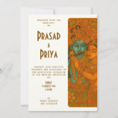 Radha Krishna Wandmalerei Indisch Einladung (Vorderseite)