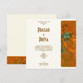 Radha Krishna Wandmalerei Indisch Save The Date (Vorne/Hinten)