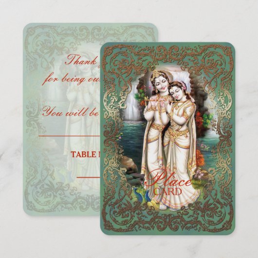 Radha Krishna Wedding Collection - Platzkarte (Vorne/Hinten)