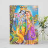 Radha Krishna with Flute Hare Krishna Karte (Stehend Vorderseite)