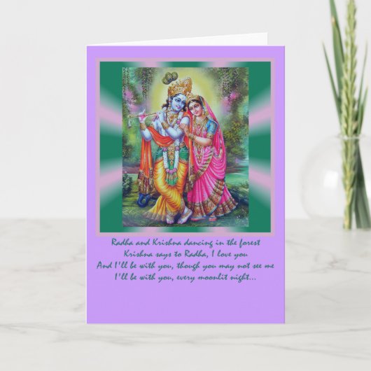 Radha Krishna Worte Karte (Vorderseite)
