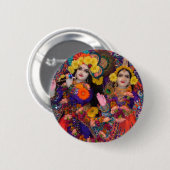 Radha-Krsna Regenbogen-Knopf Button (Vorne & Hinten)