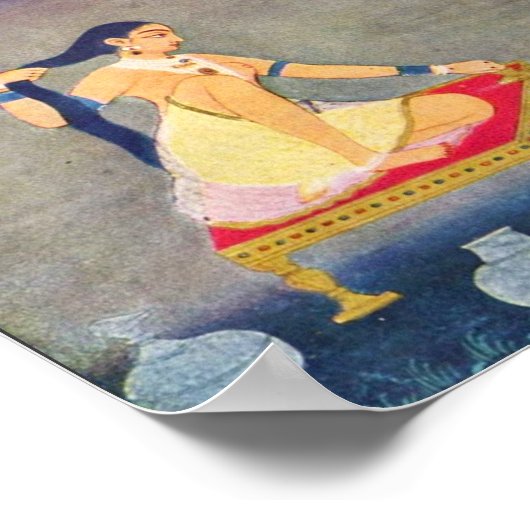 Radha nachts. Mughal-Malerei Ca 1650th von Indern Poster (Ecke)