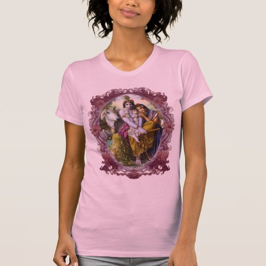 Radha u. Krishna Entwurf T-Shirt (Vorderseite)