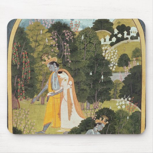 Radha und Krishna, die in eine Waldung gehen Mousepad (Vorne)