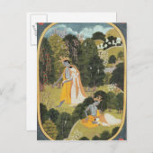 Radha und Krishna, die in eine Waldung gehen Postkarte (Vorne/Hinten)