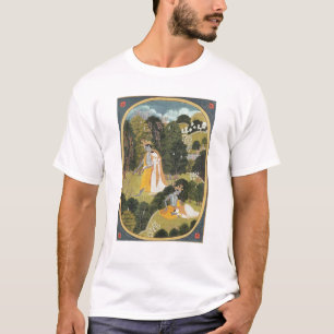 Radha und Krishna, die in eine Waldung gehen T-Shirt