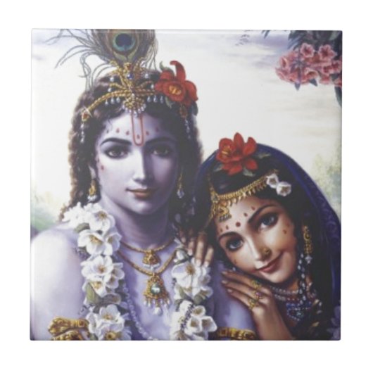 Radha und Krishna Fliese (Vorderseite)