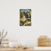 Radha und Krishna gehen in einem Hain Poster (Küche)