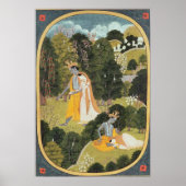 Radha und Krishna gehen in einem Hain Poster (Vorne)