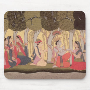 Radha und Krishna gesetzt in einer Waldung, Kulu Mousepad