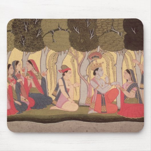 Radha und Krishna gesetzt in einer Waldung, Kulu Mousepad (Vorne)