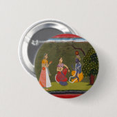Radha und Krishna in der Diskussion Button (Vorne & Hinten)