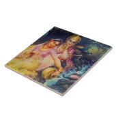 Radha und Krishna Keramikfliese (Seite)