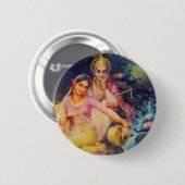 Radha und Krishna Knopf Button (Vorne & Hinten)