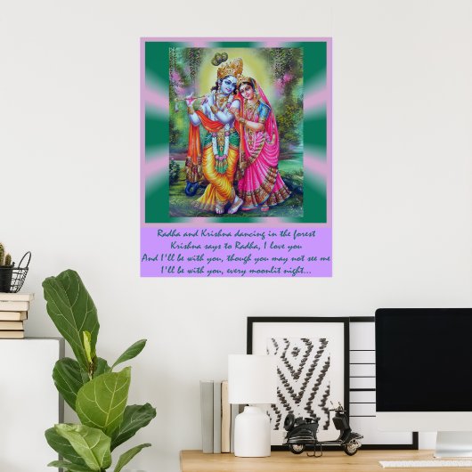 Radha und Krishna Poster (Heimbüro)