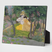 Radha und Krishna umarmen in einem blühenden Hain Fotoplatte (Seite)