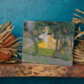 Radha und Krishna umarmen in einem blühenden Hain Fotoplatte (Seite)