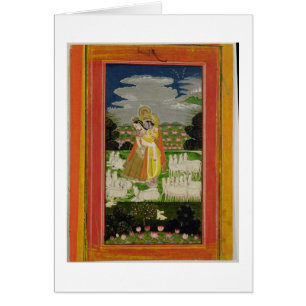 Radha und Krishna Umarmung in einem idealisierten
