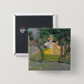 Radha und Krishna Umarmung in einer Waldung des Button (Vorne & Hinten)