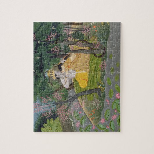 Radha und Krishna Umarmung in einer Waldung des Puzzle (Vertikal)