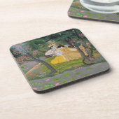 Radha und Krishna Umarmung in einer Waldung des Untersetzer (Linke Seite)