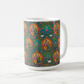 Radhe Krishna Muster Kaffeetasse (VorderseiteRechts)