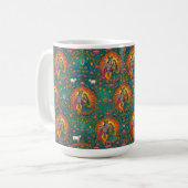 Radhe Krishna Muster Kaffeetasse (Vorderseite Links)