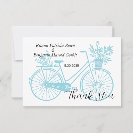 Radhochzeit Dankeskarte (Vorderseite)
