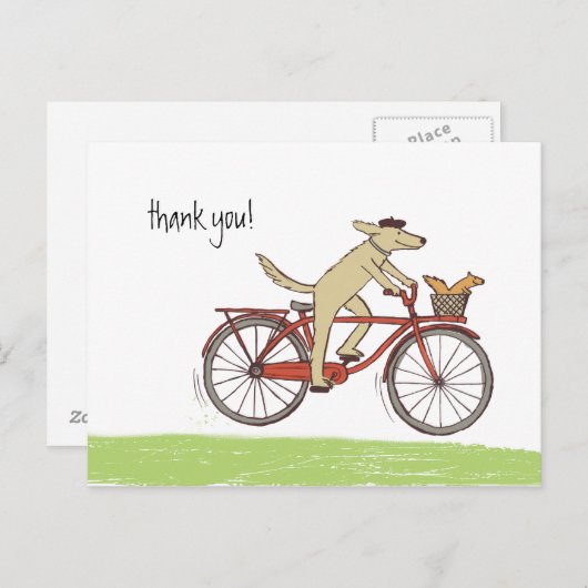 Radhund und Eichhörnchen Whimsical Dank Custom Postkarte (Vorne/Hinten)