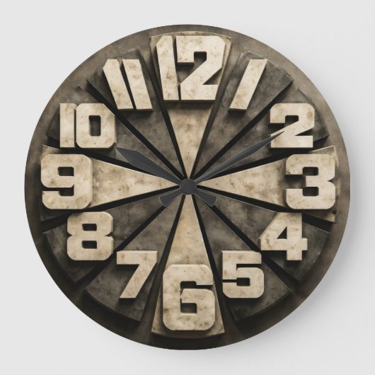 Radial Block Numeral Große Wanduhr (Vorderseite)