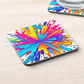 Radial Color Burst Art Getränkeuntersetzer (Linke Seite)