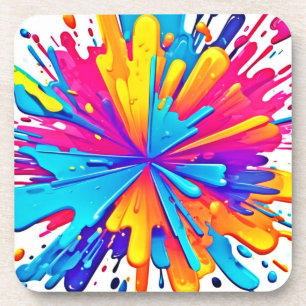 Radial Color Burst Art Getränkeuntersetzer