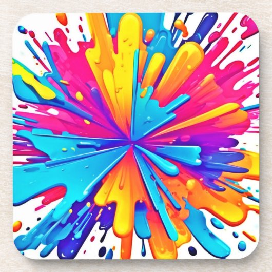 Radial Color Burst Art Getränkeuntersetzer (Vorderseite)