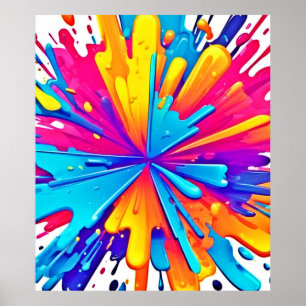 Radial Color Burst Art Poster