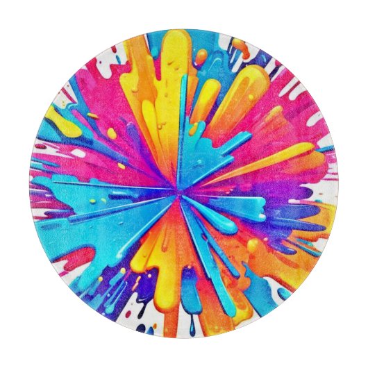 Radial Color Burst Art Schneidebrett (Vorderseite)