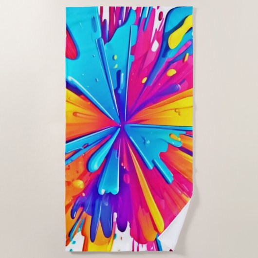 Radial Color Burst Art Strandtuch (Vorderseite)