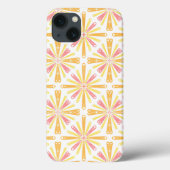 Radial Heart Sunburst Pattern Pink Gelb Case-Mate iPhone Hülle (Rückseite)