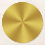 Radial | Metallic Look Imitate Gold Runder Pappuntersetzer<br><div class="desc">Dieses Imitat Goldpapier Untersetzer hat ein radiales Muster. Das metallische Aussehen ist eine künstlerische Darstellung,  da es sich hier nicht um einen Folienaufkleber handelt.</div>