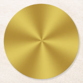 Radial | Metallic Look Imitate Gold Runder Pappuntersetzer (Vorderseite)