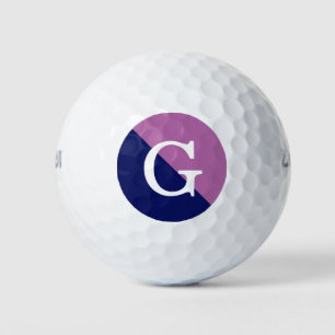 Radial Orchid Navy Blue 2 Tone Diag Init Monogram Golfball