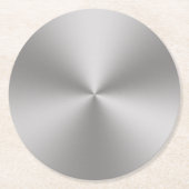 Radial | Silver Brushed Metal Look Runder Pappuntersetzer (Vorderseite)