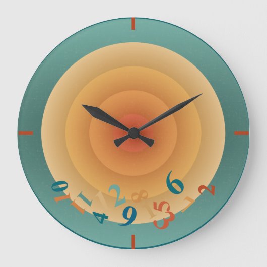 Radial Sun Retro Große Wanduhr (Vorderseite)