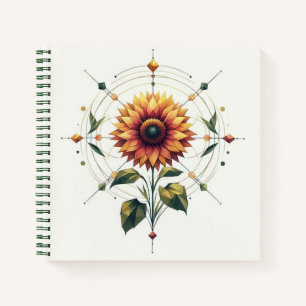 Radial Sunflower Spiral Notebook Notizblock