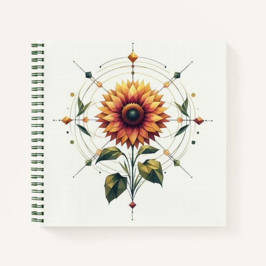 Radial Sunflower Spiral Notebook Notizblock (Vorderseite)