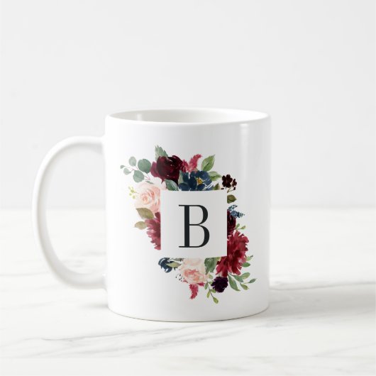 Radialblutflorenmonogramm Kaffeetasse (Links)