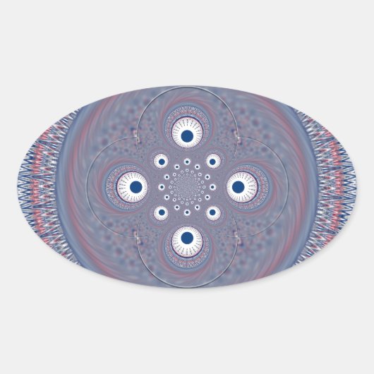 Radialdesign Art Print Ovaler Aufkleber (Vorderseite)