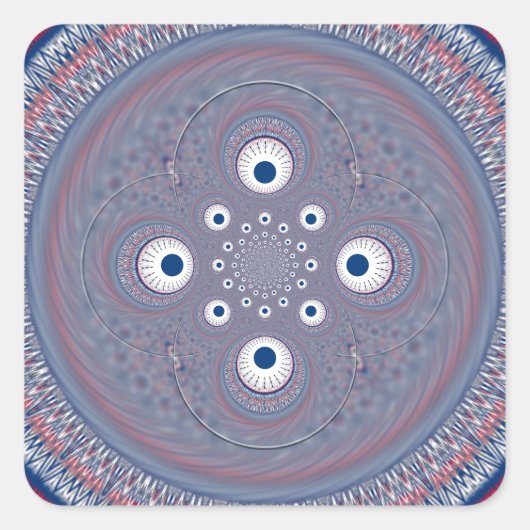 Radialdesign Art Print Quadratischer Aufkleber (Vorderseite)